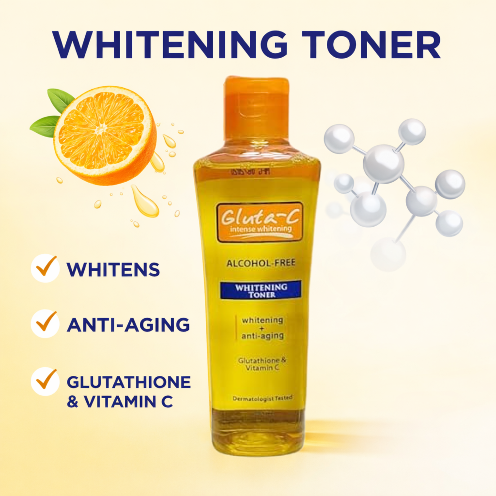 Gluta-c Intense Whitening Toner – Hydrating & Brightening Formula | Skin Lightening & Moisturizing, 100ml