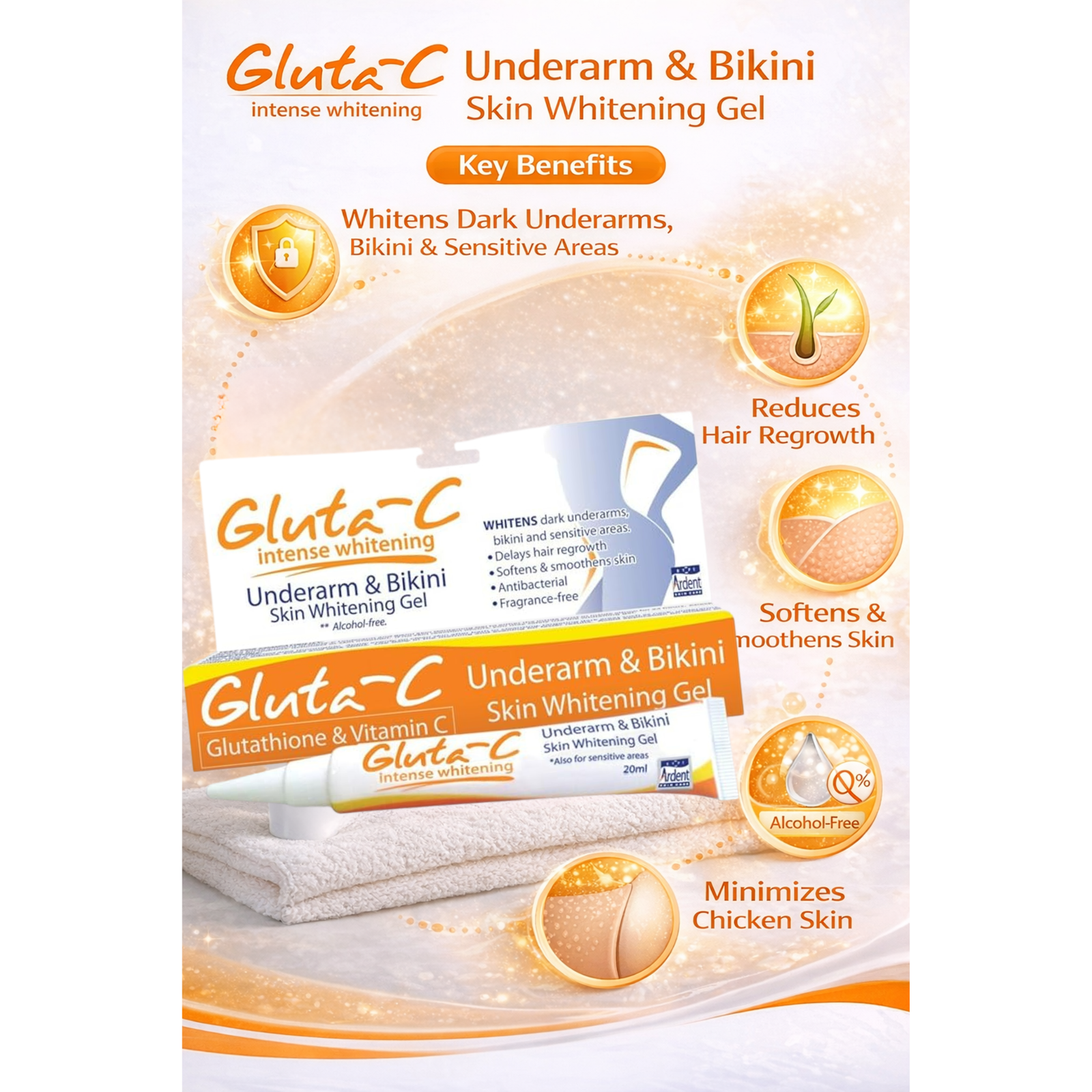 Gluta-C Natural Herbal Brightening Gel for Underarms & Bikini Area – 20ml - Image 4