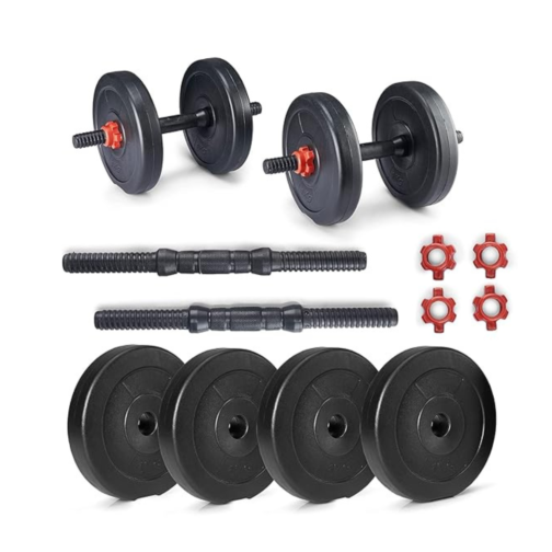 Enhance your home workouts with this 10kg PVC Dumbbell Set.