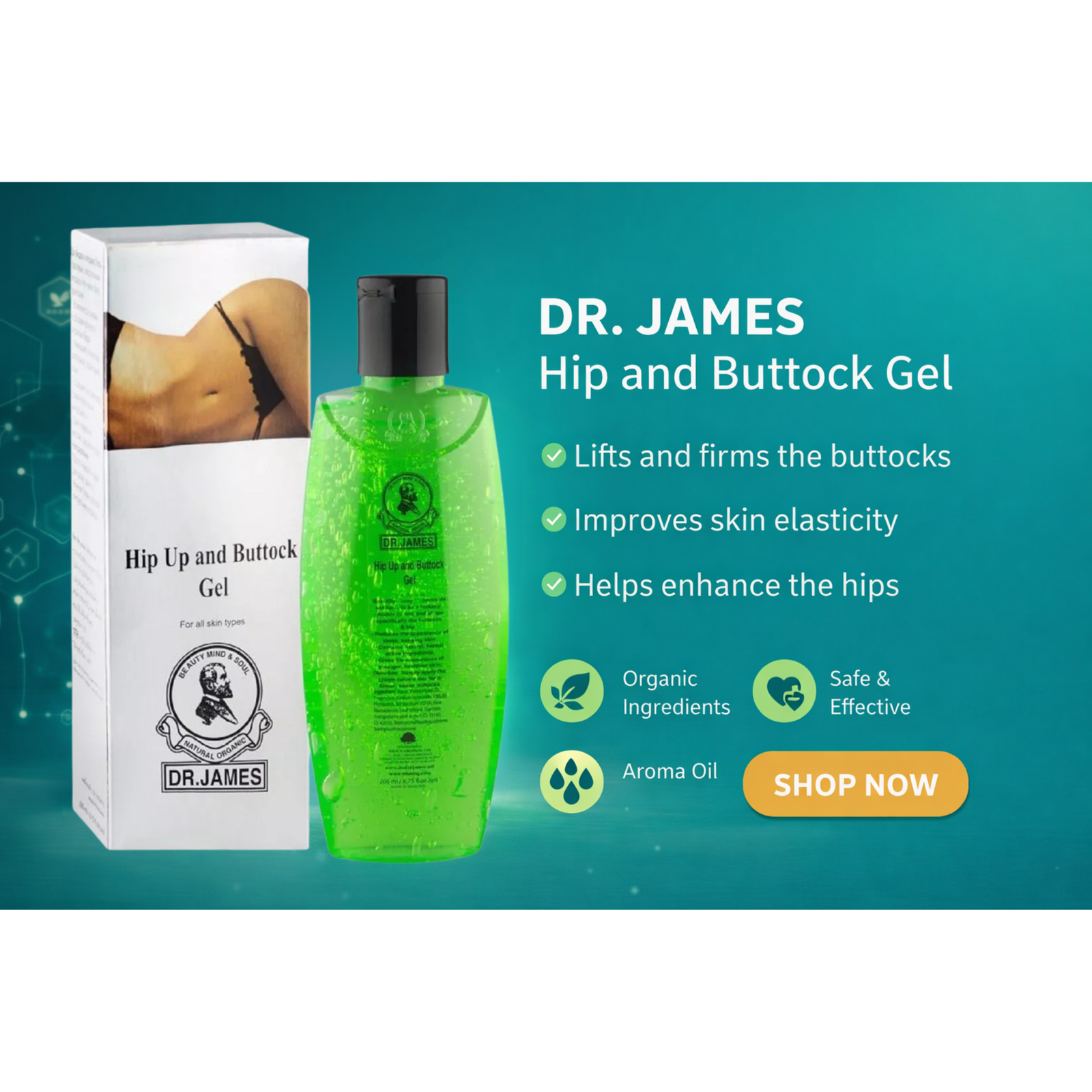 Dr. James Hip Up and Buttock Gel 200ml | Firming & Lifting Body Gel - Image 3