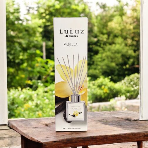 LULUZ Vanilla Fragrance Diffuser - 50ml, Compact Air Freshener for Fresher Home, Office, or Car Spaces