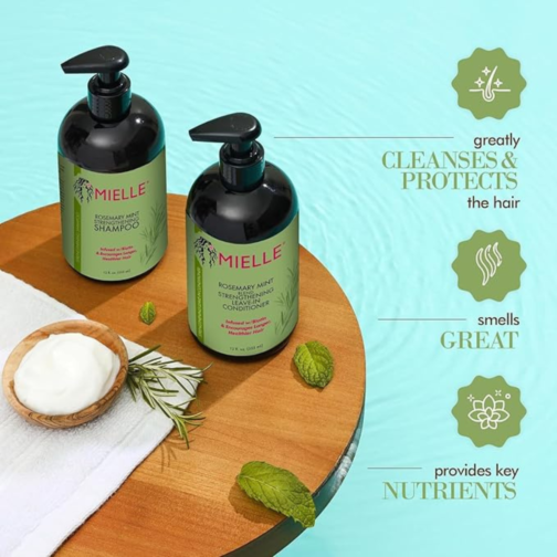 Mielle Organics Rosemary Mint Strengthening Shampoo with Biotin - 355 ml - Image 4