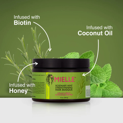 Mielle Organics Complete Rosemary Mint Hair Care Bundle - Strengthening Shampoo (355ml), Conditioner (355ml), Scalp Oil (59ml) & Hair Masque (340g) - Image 5