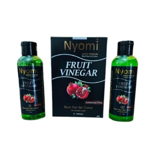 Nyomi Fruit Vinegar Black Hair Gel Dye | Ammonia Free Herbal Hair Color | Natural Extract – 1000ml - Image 2