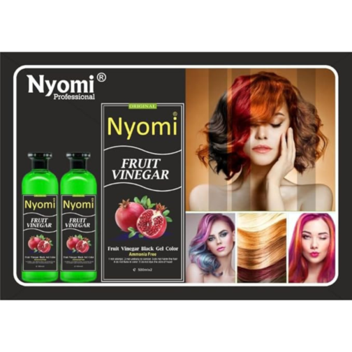 Nyomi Fruit Vinegar Black Hair Gel Dye | Ammonia Free Herbal Hair Color | Natural Extract – 1000ml - Image 5