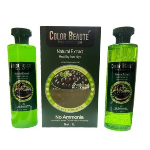 COLOR BEAUTE Hair Color Gel | Herbal Hair Dye with Natural Extracts | Ammonia Free | 1000ml