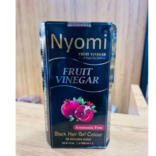 Nyomi Fruit Vinegar Black Hair Gel Dye | Ammonia Free Herbal Hair Color | Natural Extract – 1000ml - Image 3