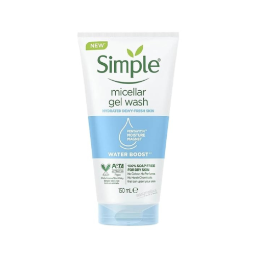 Simple Water Boost Micellar Facial Gel Wash 150ml | Gentle Cleanser for Sensitive Skin