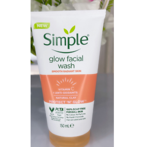 Simple Protect 'n' Glow Express Glow Clay Polish 150ml | Gentle Face Exfoliating Gel - Image 3