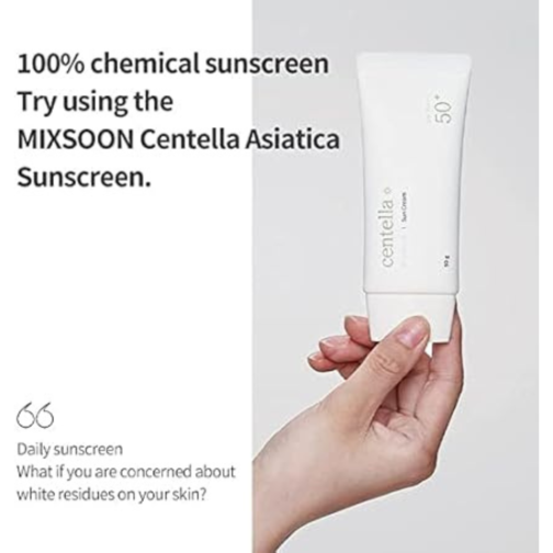 Mixsoon Centella Asiatica Suncream 50gm / Korean Face Sunscreen SPF50+ PA++++ - Image 2