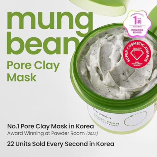 Beplain Mung Bean Pore Clay Mask 120ml, Korean Face Mask for Deep Cleansing - Image 3