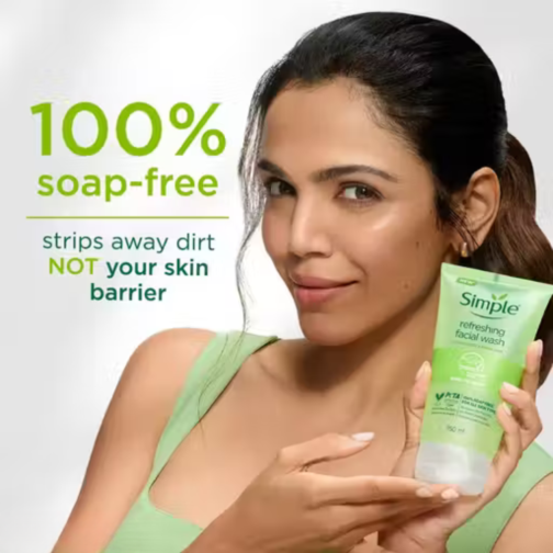 Simple Kind To Skin Refreshing Facial Wash Gel 150ml | Gentle Face Cleanser for Daily Use - Image 2
