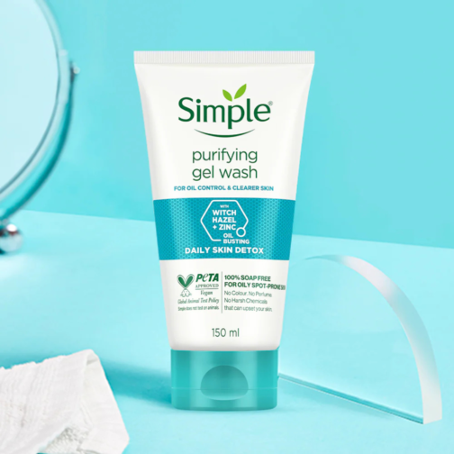Simple Purifying Gel Wash 150ml | Refreshing Face Cleanser for Oily and Combination Skin - Image 4