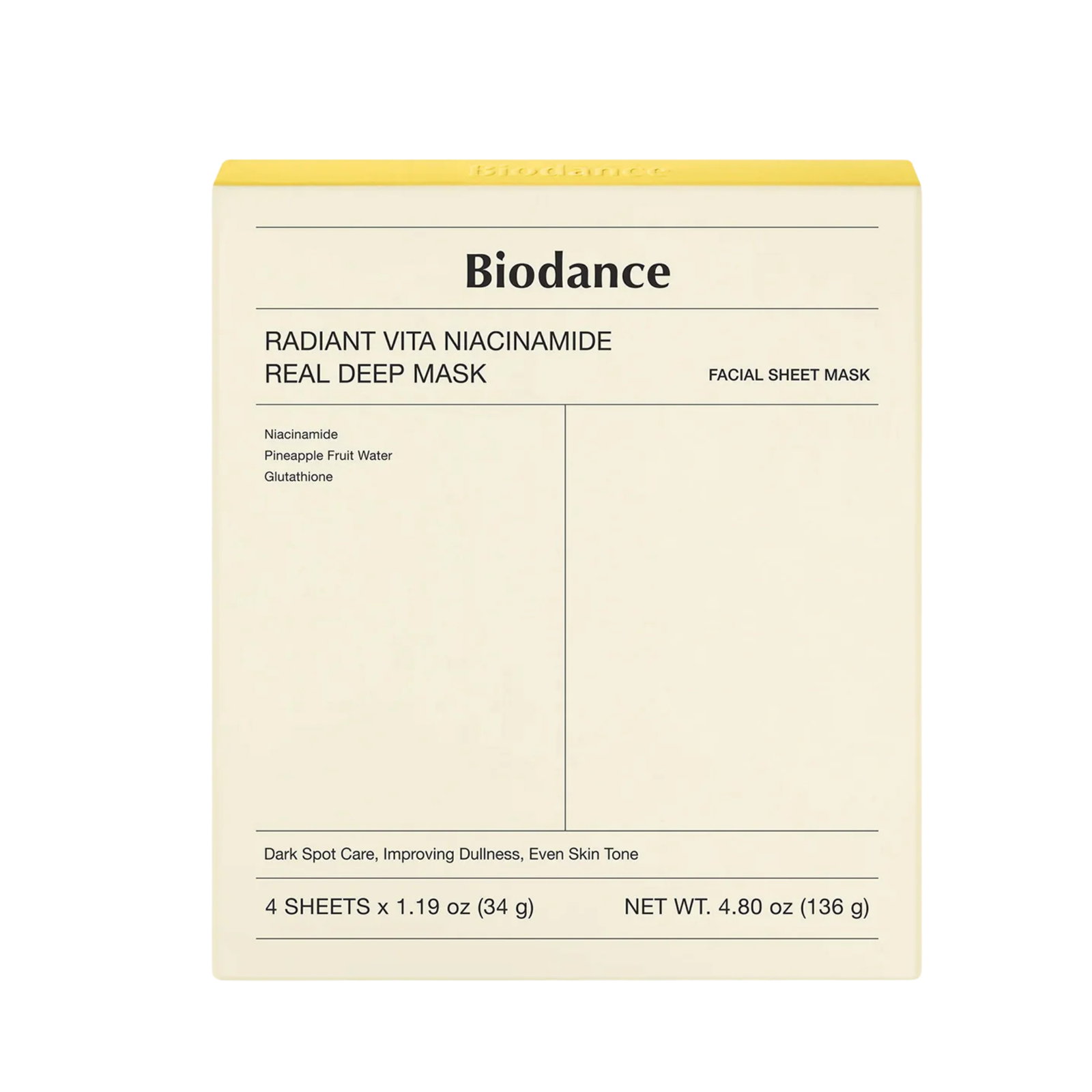Biodance Radiant Vita Niacinamide Real Deep Mask | Hydrating Sheet Mask - Image 2