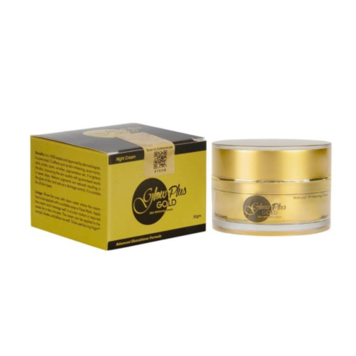 gold glutathione whitening cream night Glow Plus Gold Face Whitening Night Cream 30g | Advanced Glutathione  Formula with Vitamin E & Aloe Vera