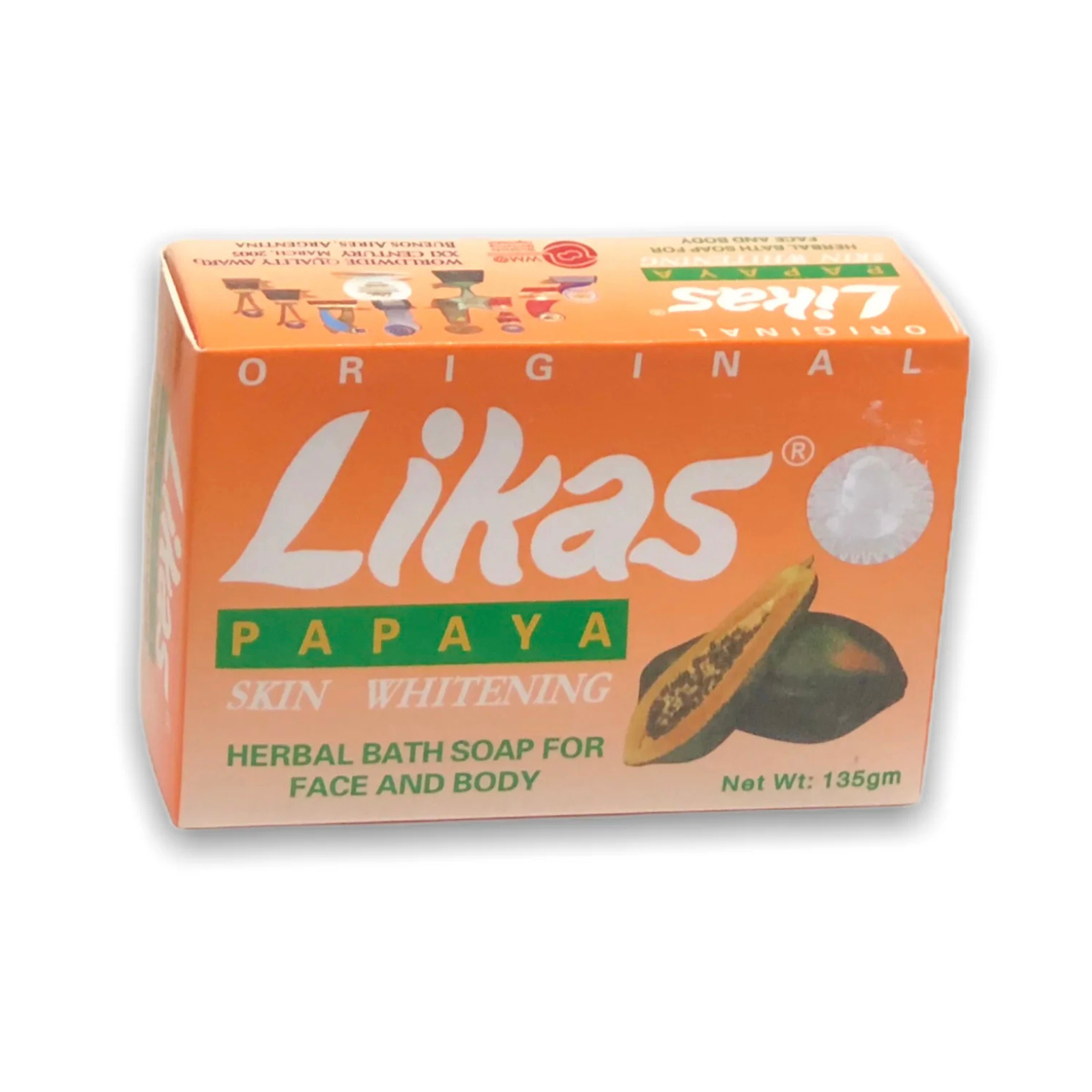 Likas Papaya Herbal Bath Soap 135g | Papaya Extract Soap for Face & Body