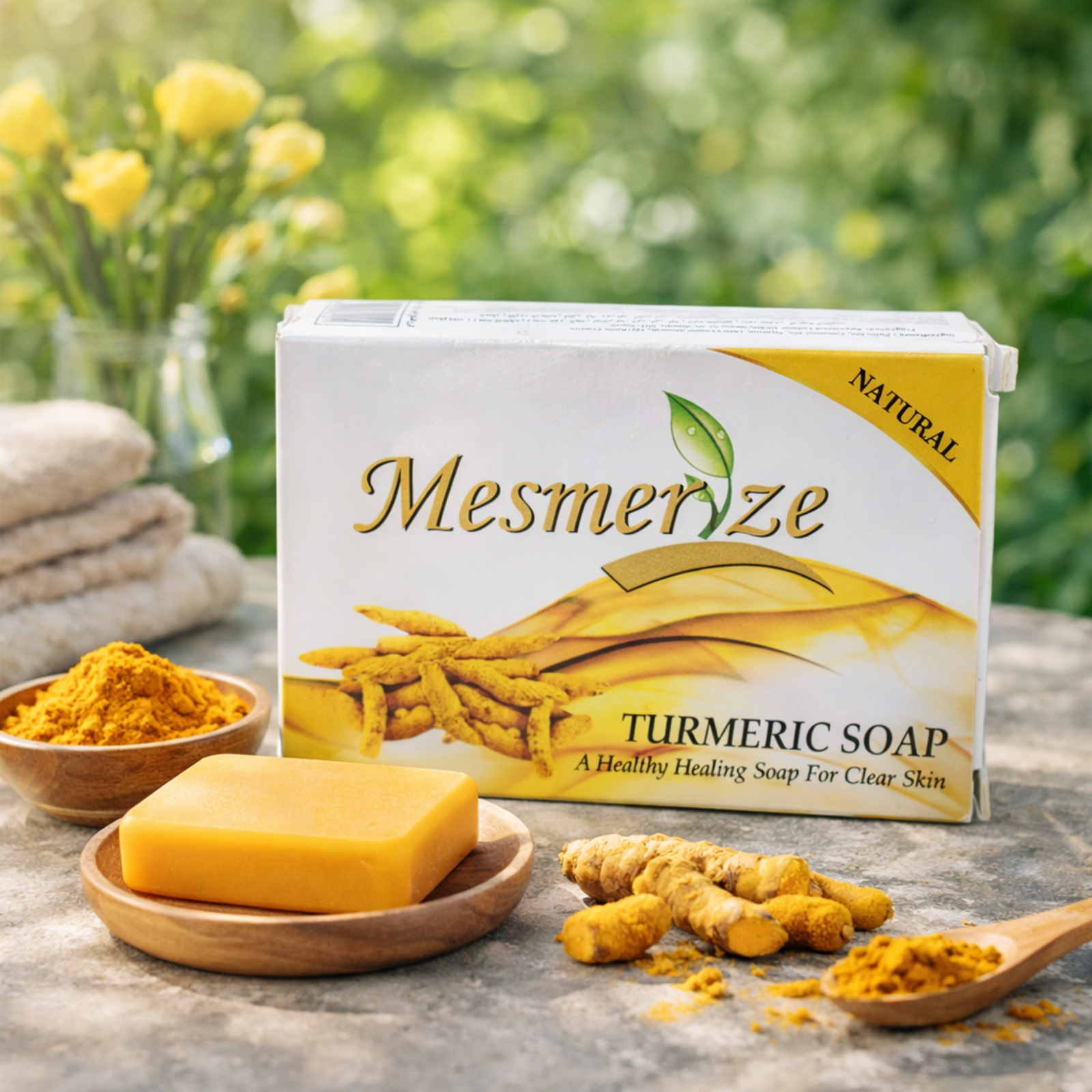 Mesmerize Turmeric Soap 70g (Pack of 3) | Natural Turmeric Bath Soap for Daily Cleansing & Fresh Skin