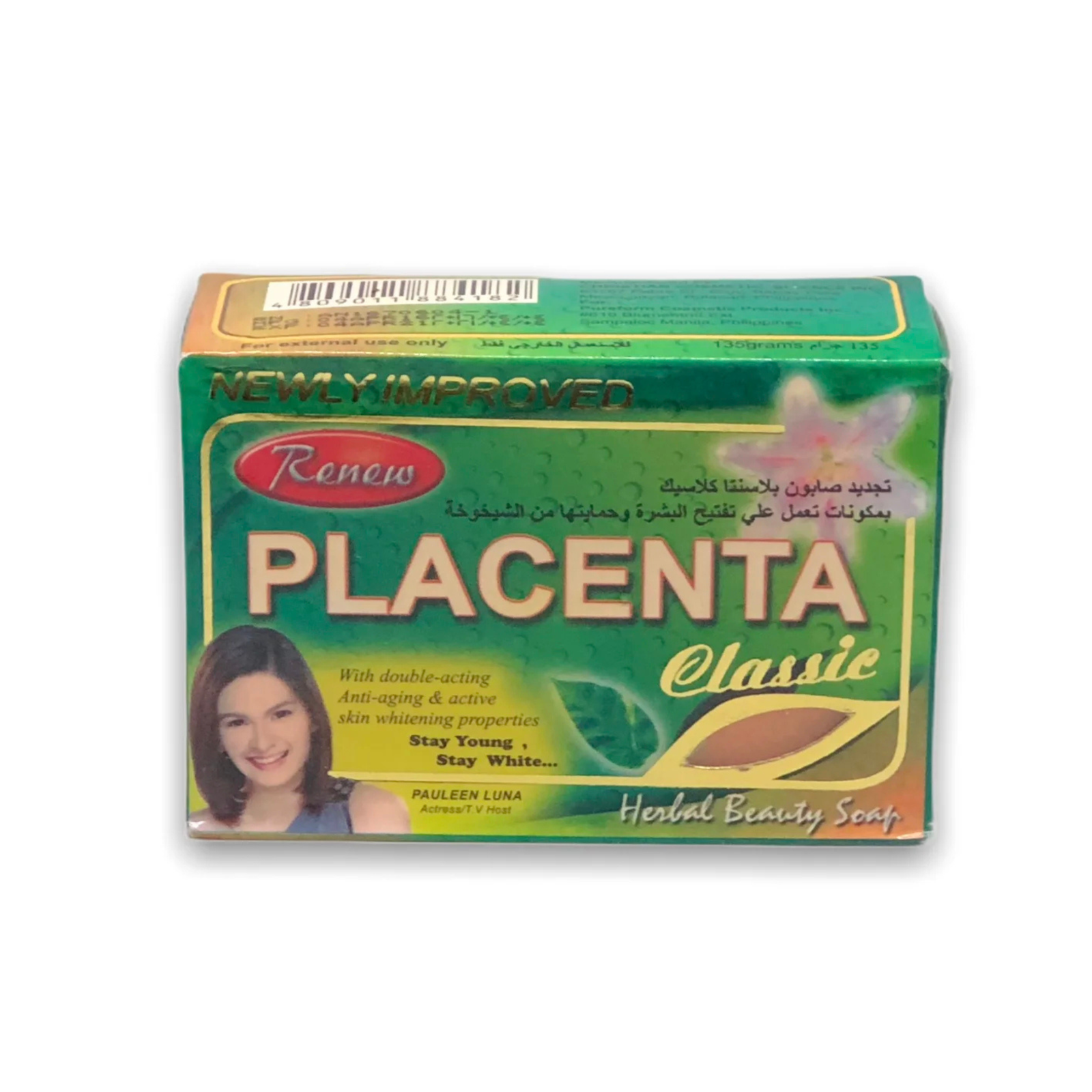 Renew Placenta Classic Whitening Soap 135g | Herbal Beauty Bar with Aloe Vera & Placental Protein