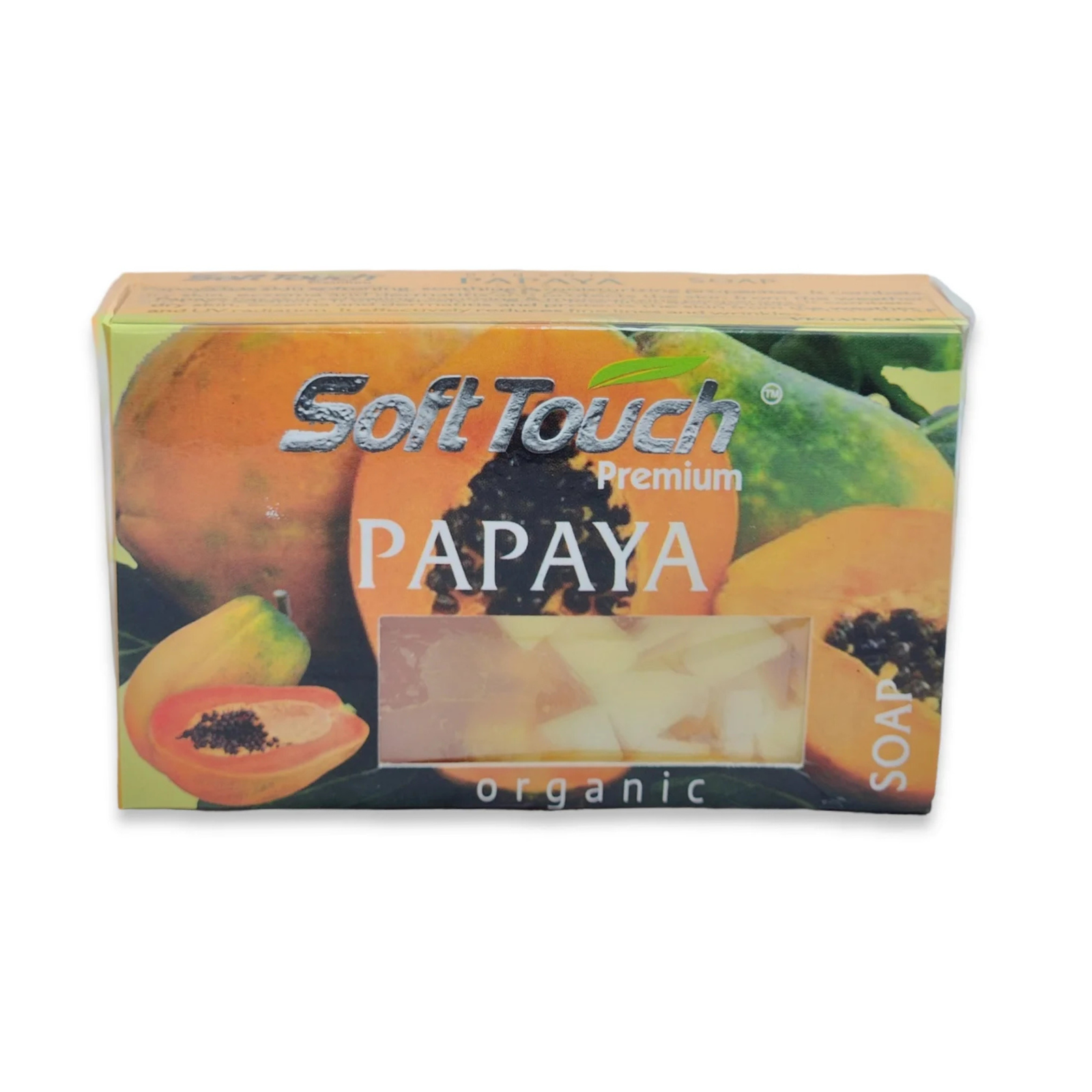 Soft Touch Papaya Organic Soap 125g | Natural Papaya Extract Cleansing Bar