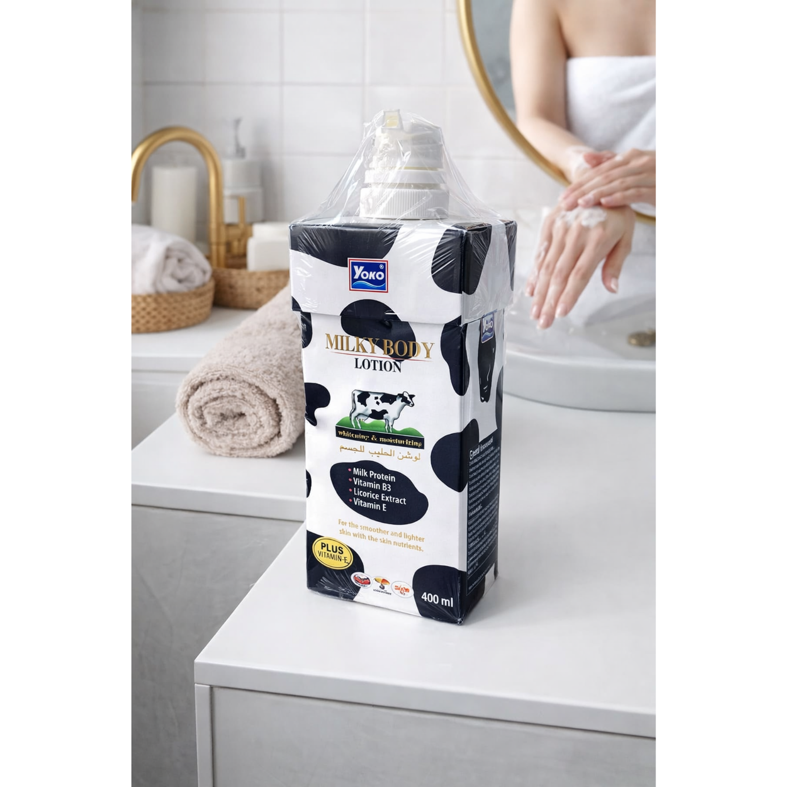 Yoko Milky Body Lotion 400ml | Milk Protein, Vitamin B3, Licorice Extract & Vitamin E