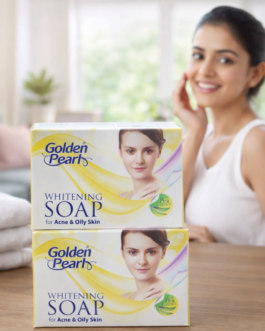 Golden Pearl Whitening Soap for Oily & Acne-Prone Skin with Pea Extract – 100g (Pack of 2)