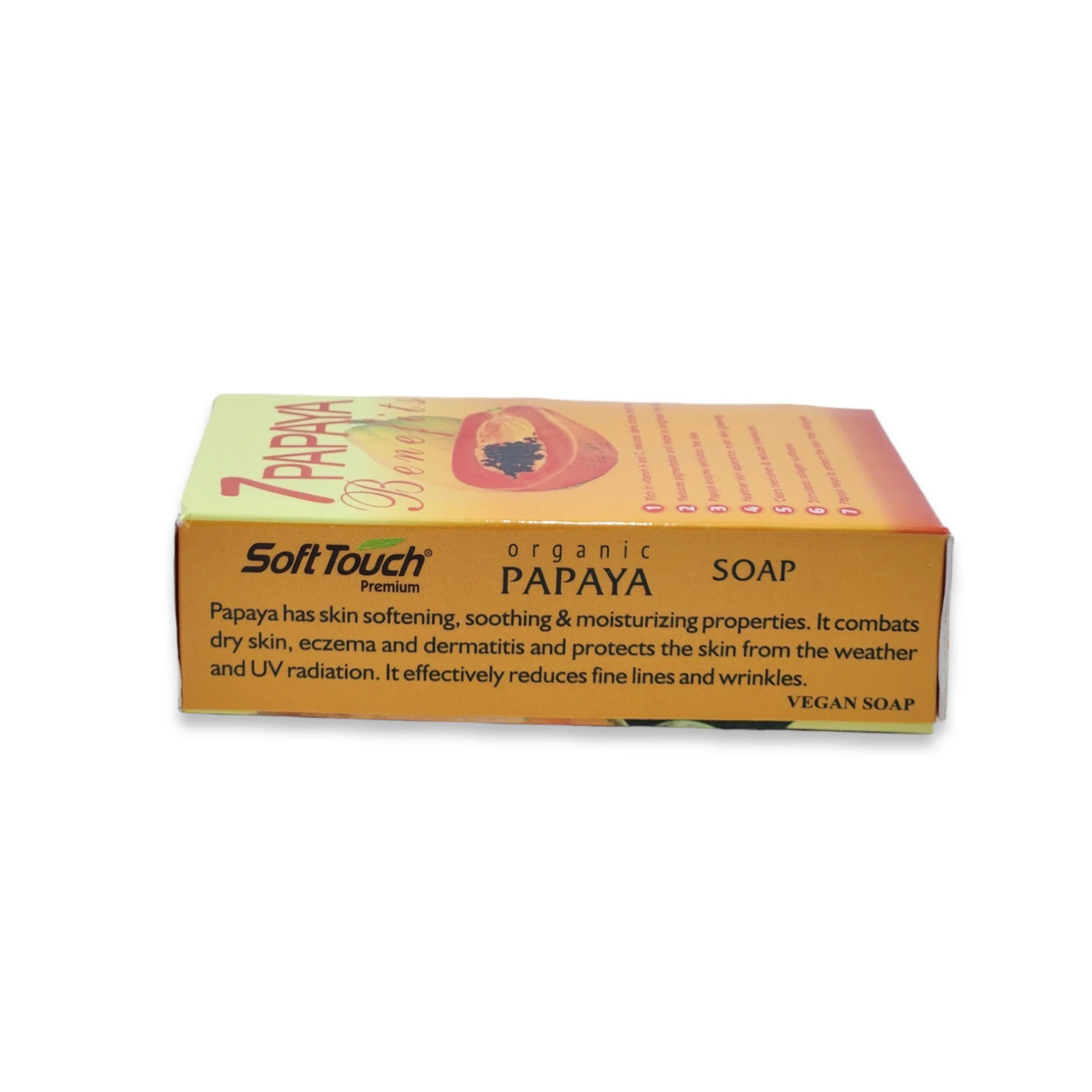 Soft Touch Papaya Organic Soap 125g | Natural Papaya Extract Cleansing Bar