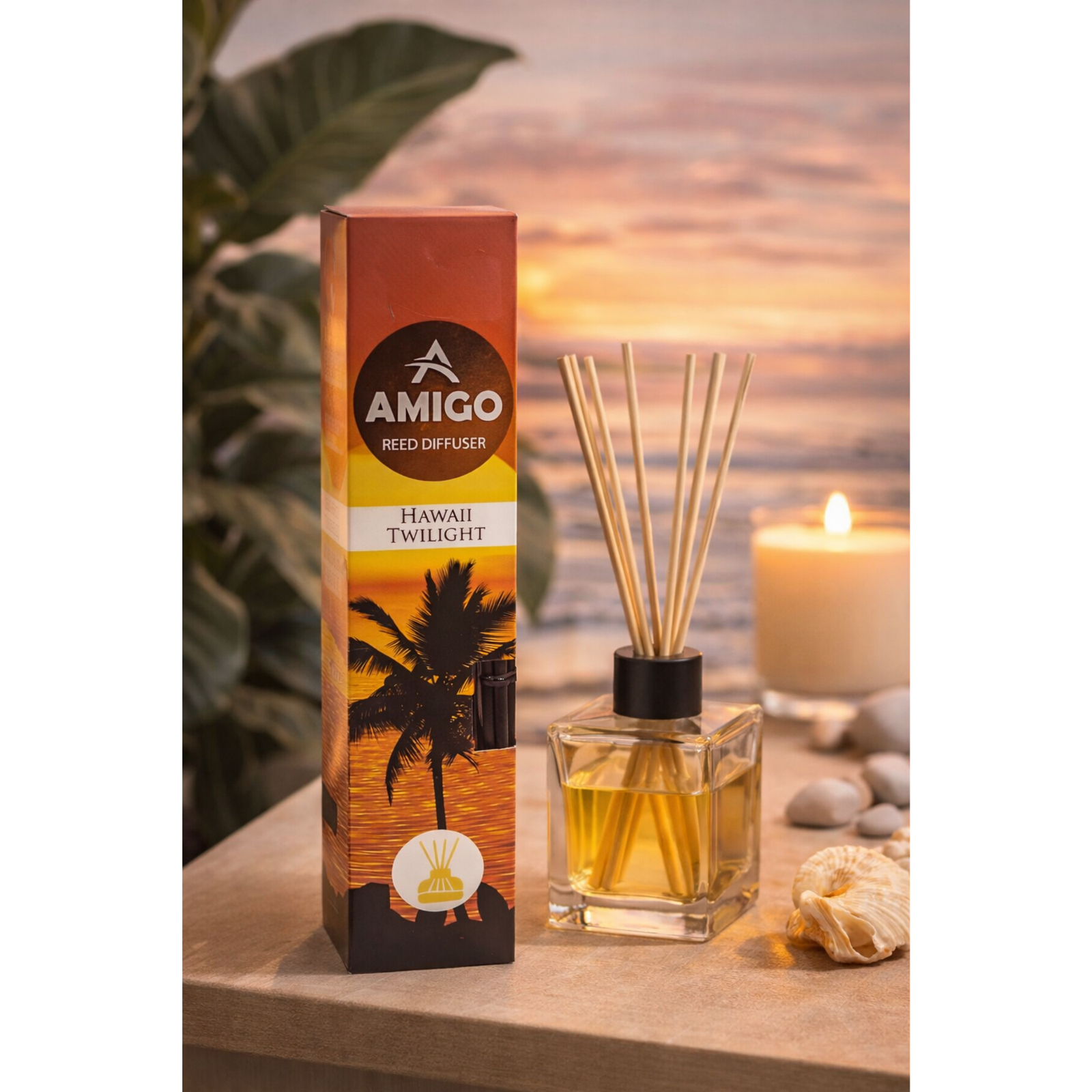 Amigo Hawaii Twilight Reed Diffuser 110ml | Elegant Home & Room Fragrance