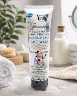 YC Extra Whitening Double Milk Face Wash 100ml | Cow & Goat Milk | Deep Cleansing