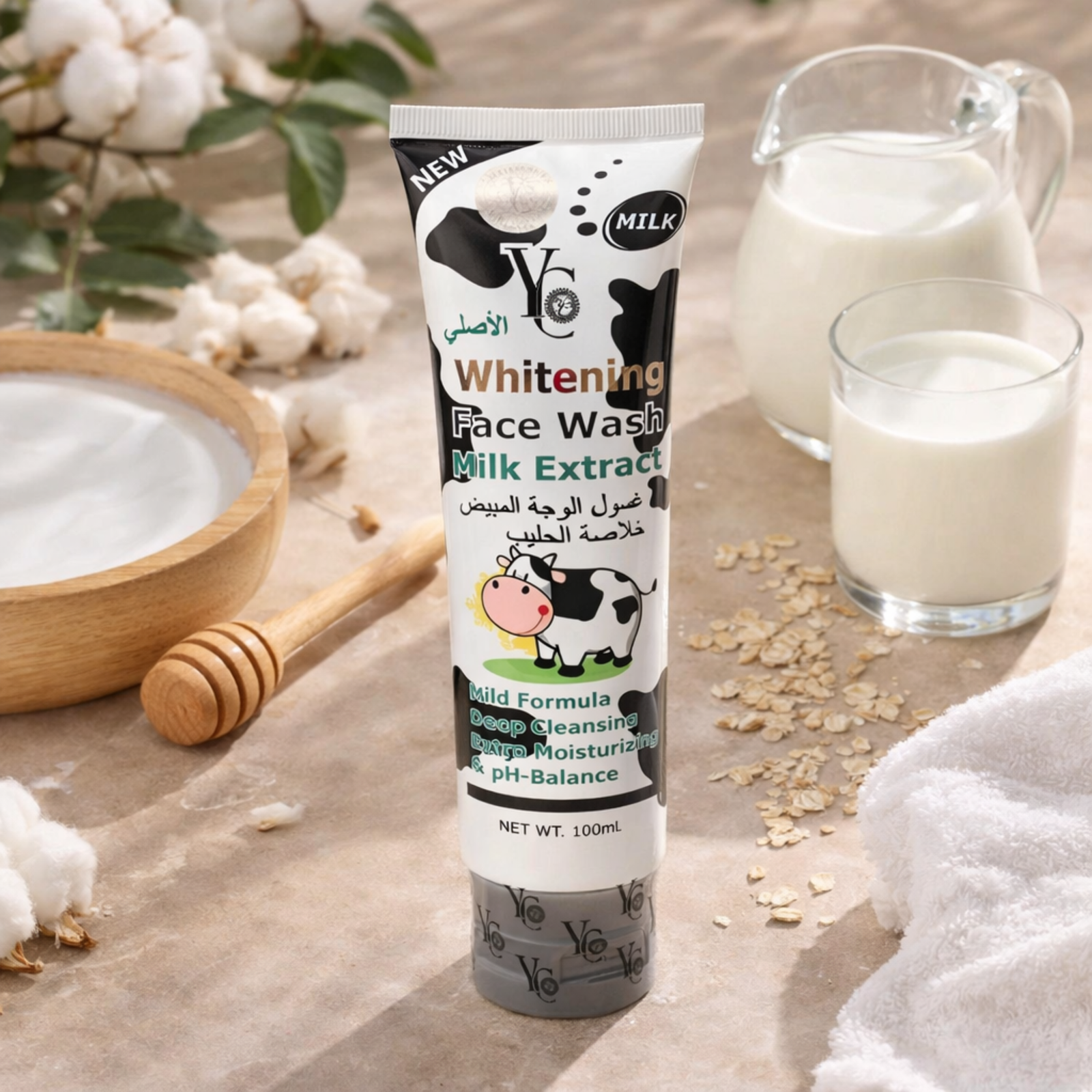 YC Milk Extract Whitening Face Wash 100ml | Gentle Daily Cleanser with pH Balance