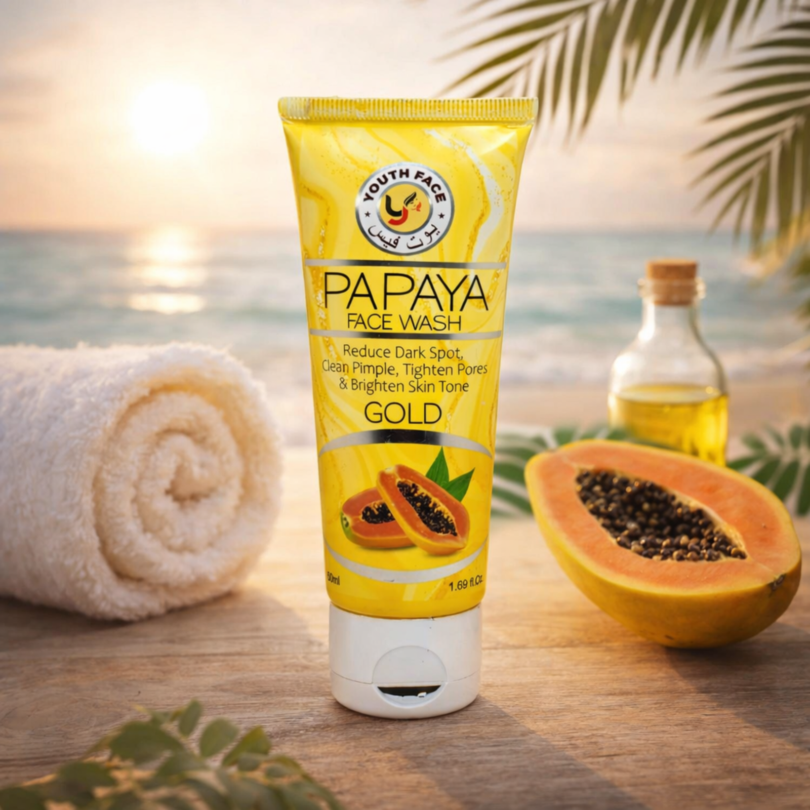 Youth Papaya Face Wash 50ml Gold Variant with Papaya Enzymes