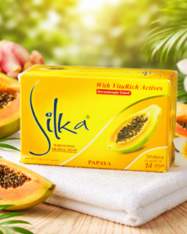 Silka Papaya Skin Whitening Herbal Soap 135g | Papaya Enzyme Soap for Daily Cleansing