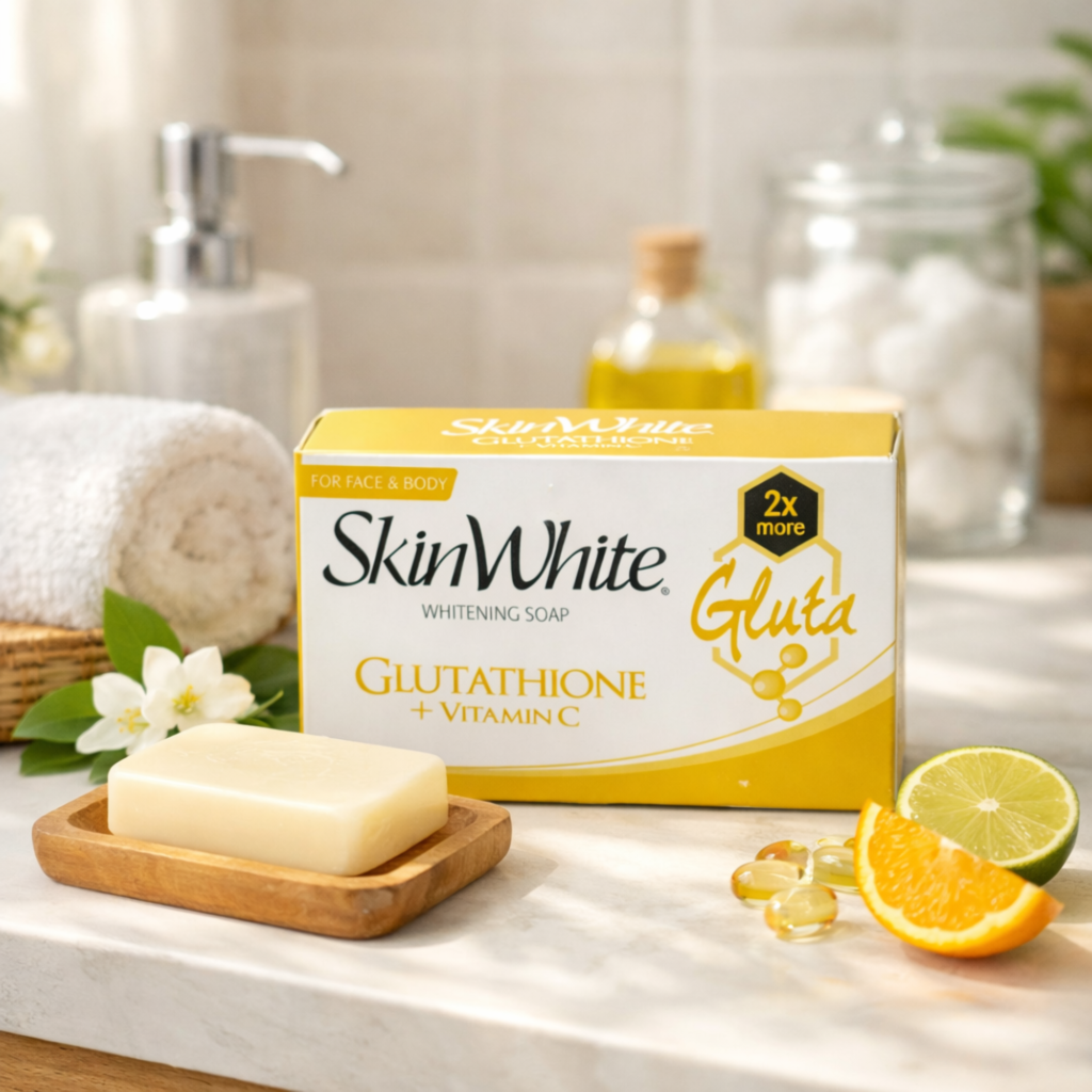 SkinWhite Glutathione & Vitamin C Whitening Soap 90g for Face & Body