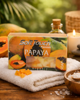 Soft Touch Papaya Organic Soap 125g | Natural Papaya Extract Cleansing Bar