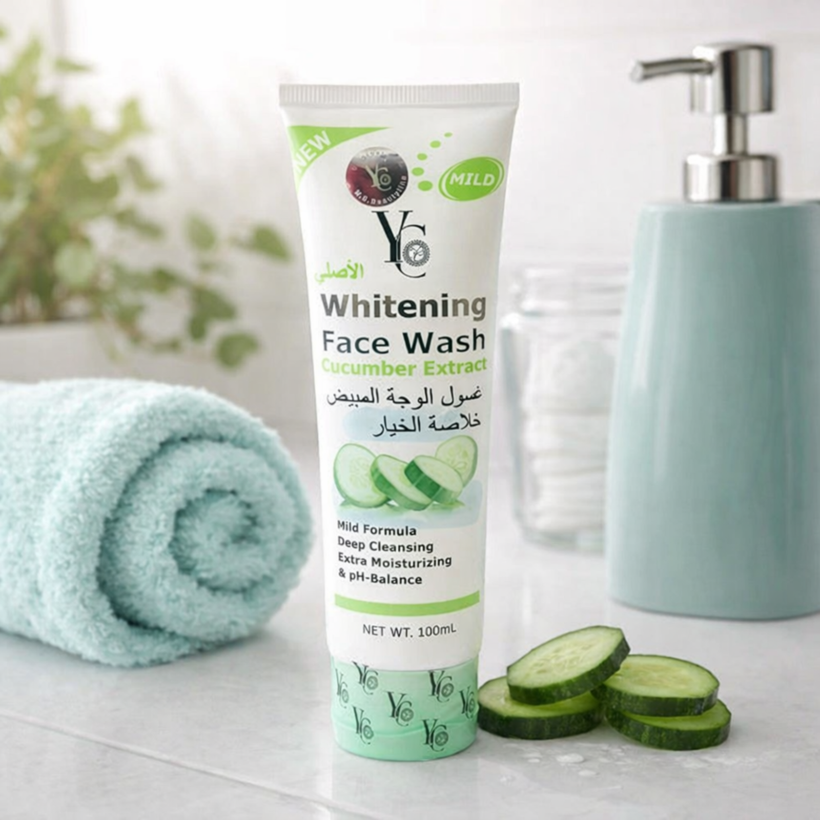 YC Whitening Cucumber Face Wash 100ml – Mild Formula for Daily Use