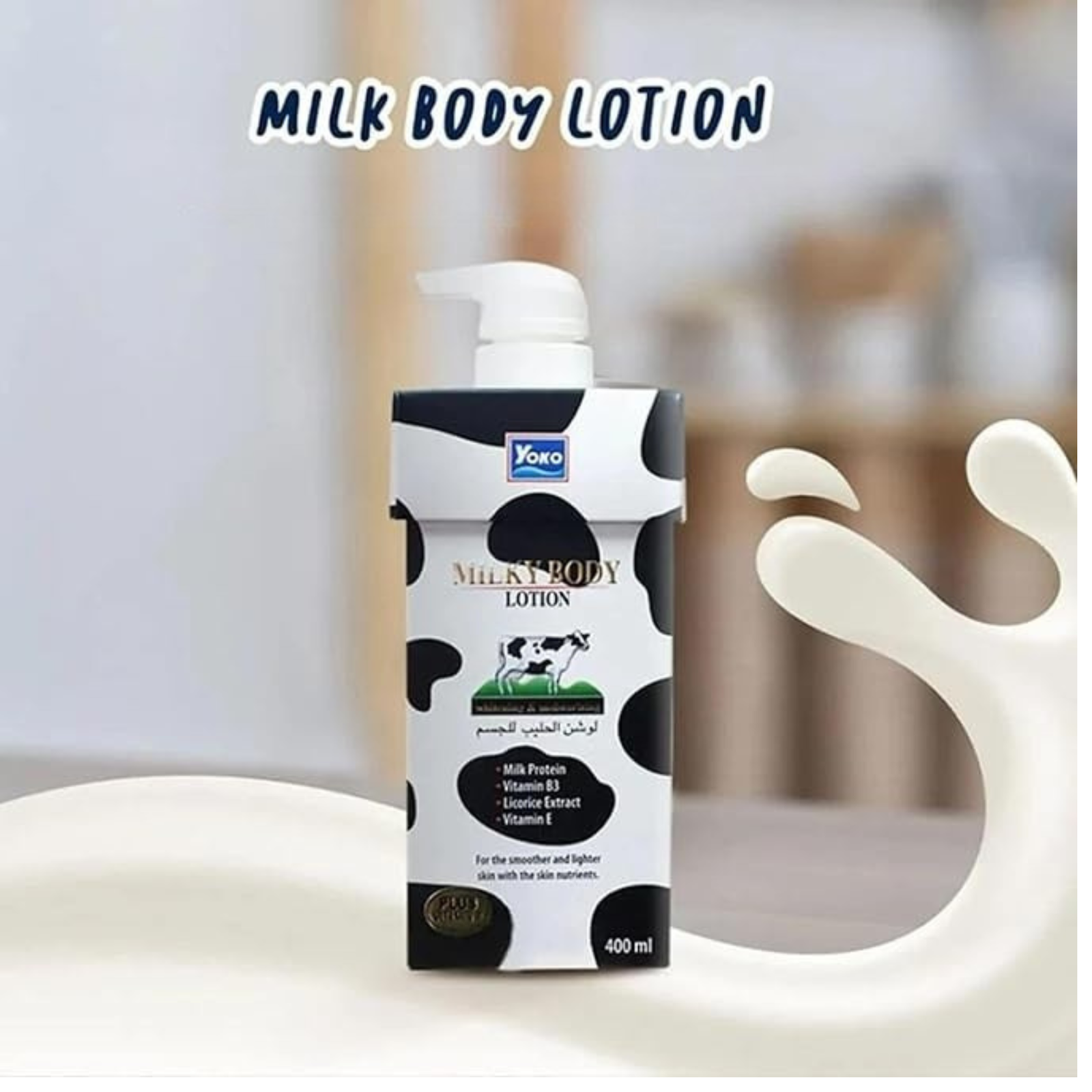 Yoko Milky Body Lotion 400ml | Milk Protein, Vitamin B3, Licorice Extract & Vitamin E