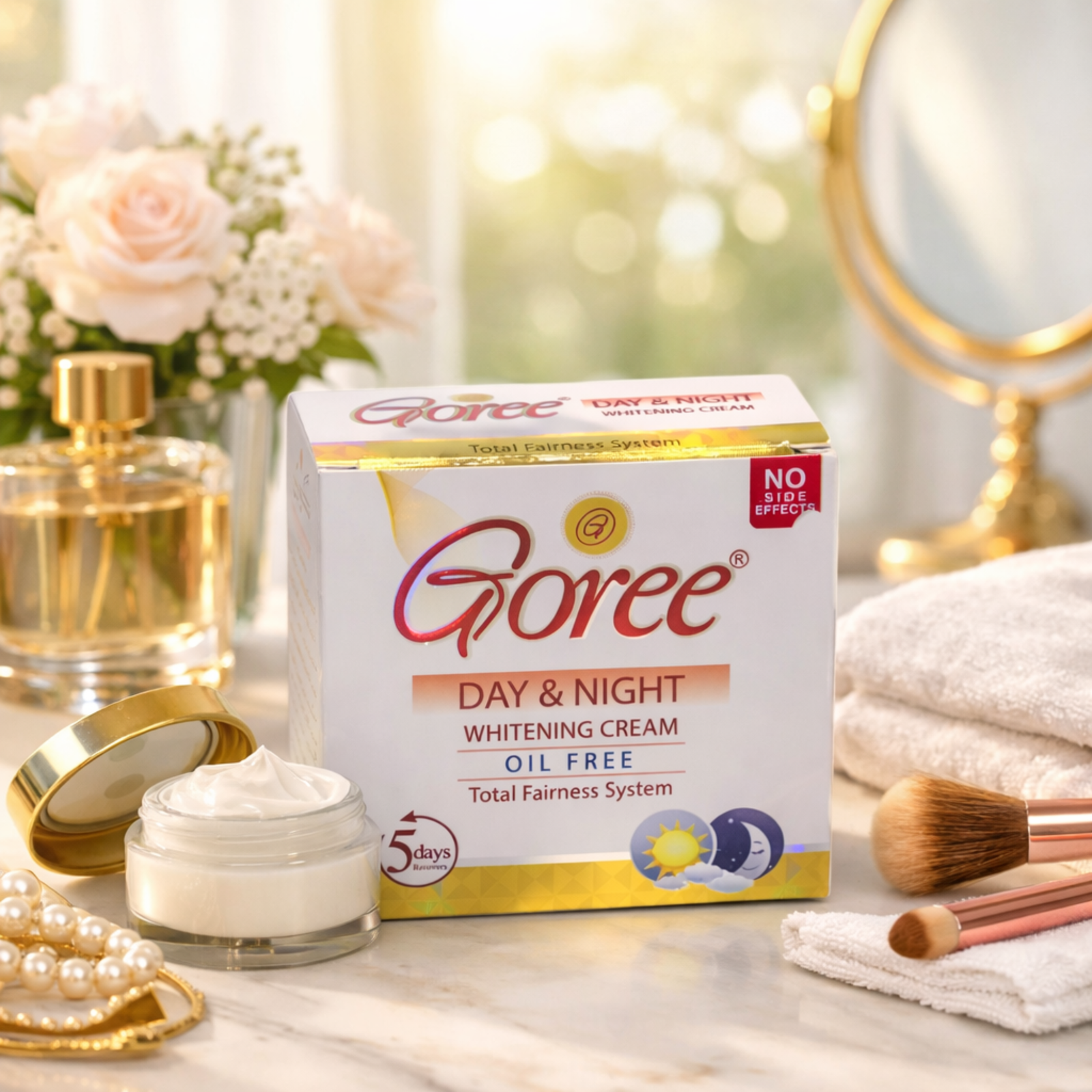 Goree Day & Night Whitening Cream 20g | Oil-Free Face Cream for Daily Use