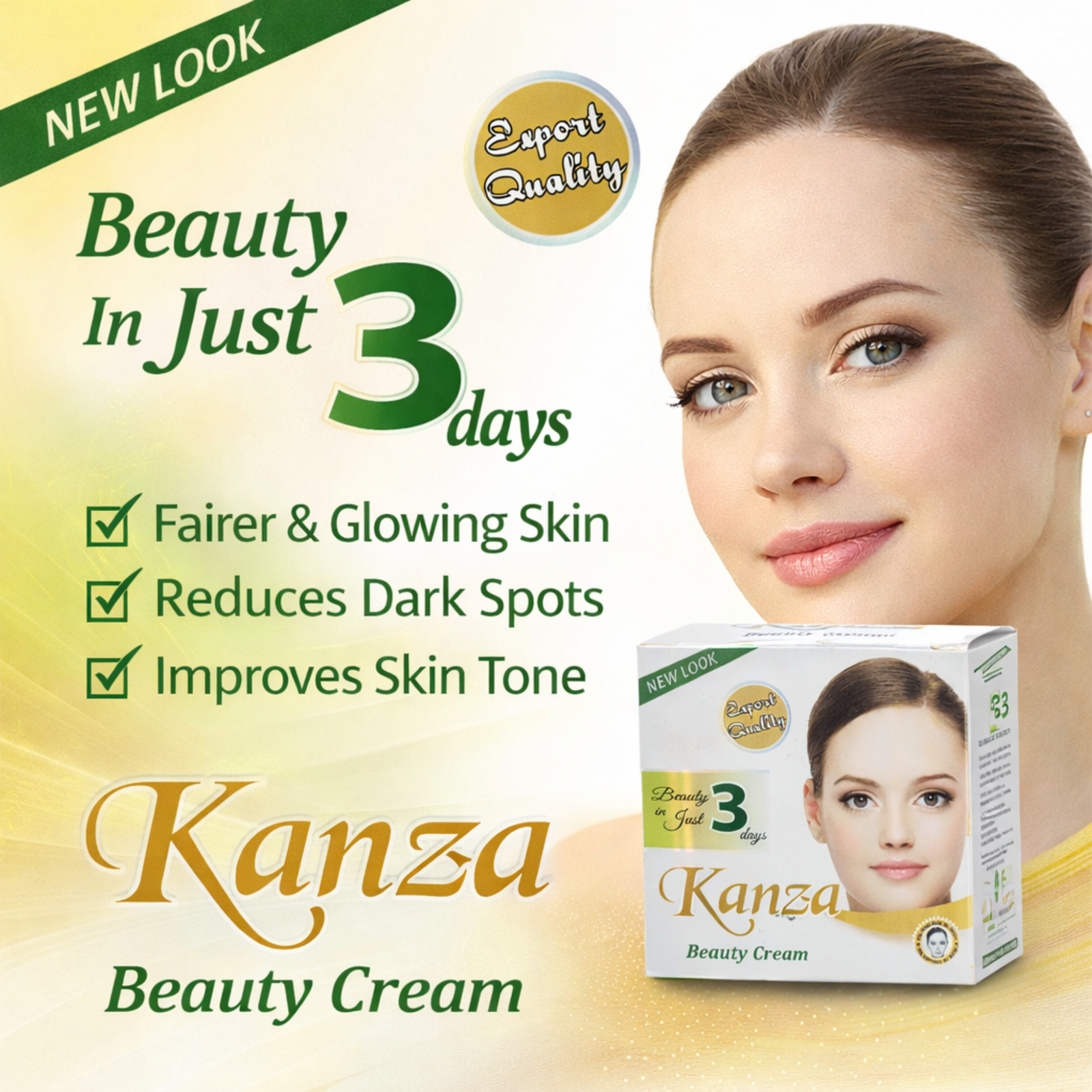 Kanza Beauty Skin Cream 20g | Daily Face Care Cream for Even Skin Tone