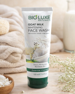 Bioluxe Naturals Goat Milk Face Wash 100ml | With Essential Vitamins | Deep Moisturizing Daily Cleanser