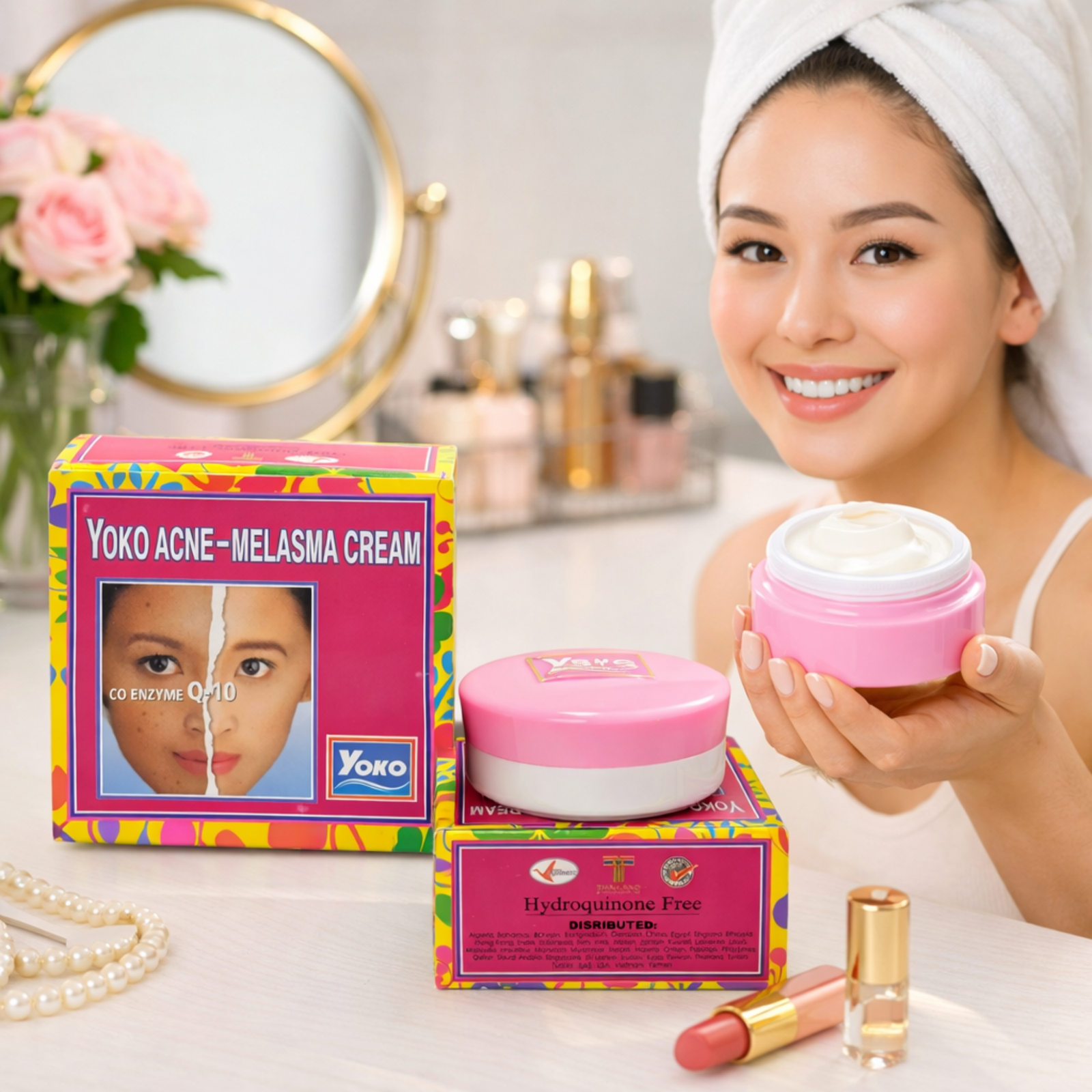 Yoko Acne-Melasma Q-10 Cream 4g | Hydroquinone-Free Face Cream with Co Enzyme Q10