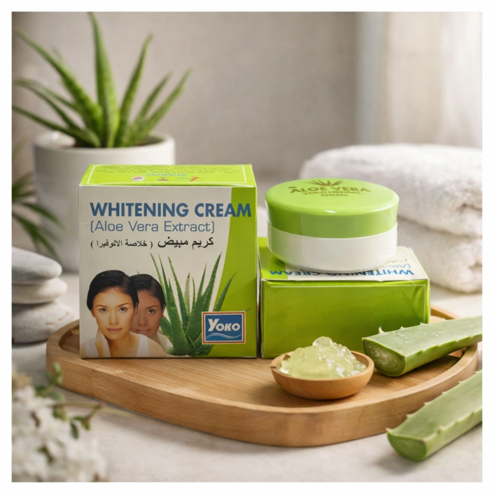 Yoko Aloe Vera Whitening Cream 4g | Moisturizing Face Cream with Aloe Extract