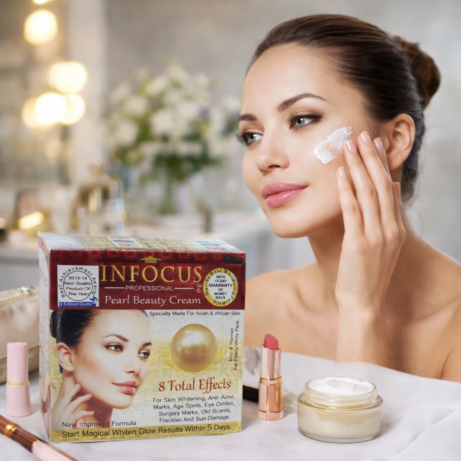 Infocus Professional Pearl Beauty Cream 18g | Daily Face Cream for Even-Looking Skin