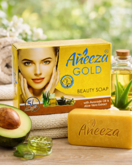 Aneeza Gold Beauty Soap 90g with Avocado Oil & Aloe Vera Extract | Daily Cleansing Bar