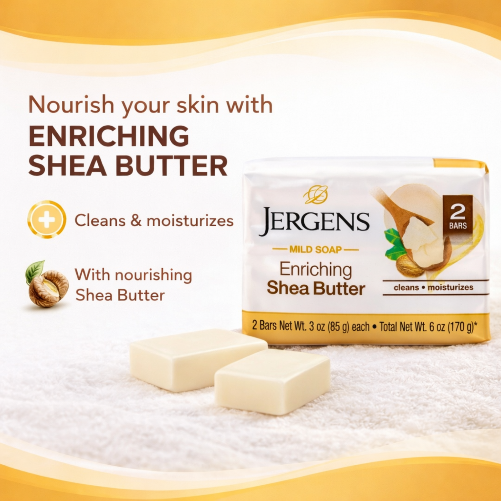Jergens Enriching Shea Butte Soap (2 Pack of 85g)