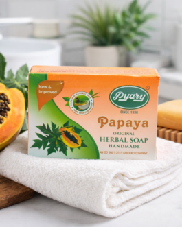 Pyary Papaya Herbal Soap 75g | Handmade Herbal Bathing soap with Papaya Extracts