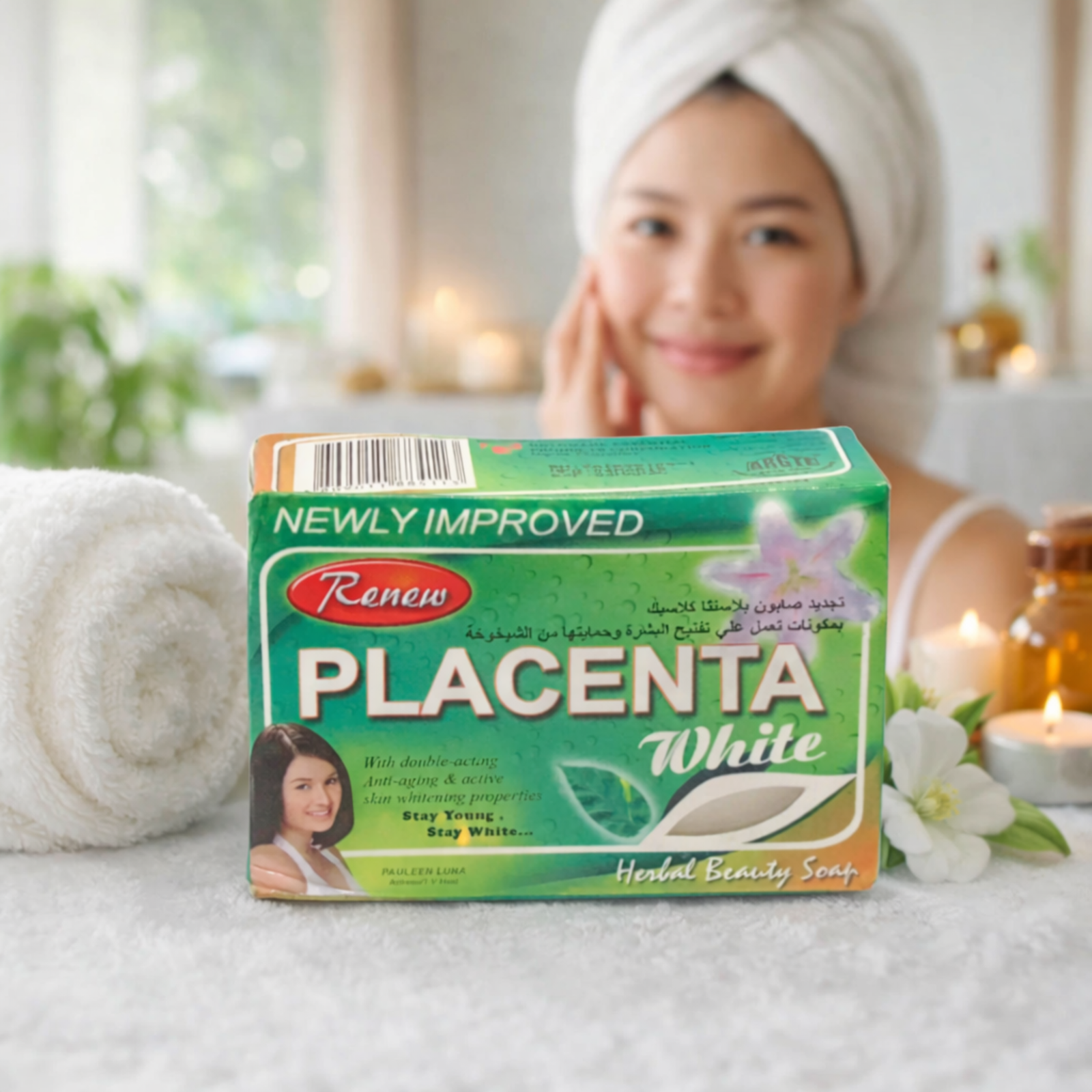 Renew Placenta Anti-Aging White Soap 135g | Herbal Beauty Bath Bar for Daily Cleansing