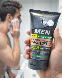 YC Men Acne Fight Face Wash with Bamboo Charcoal & Cool Menthol – 100ml