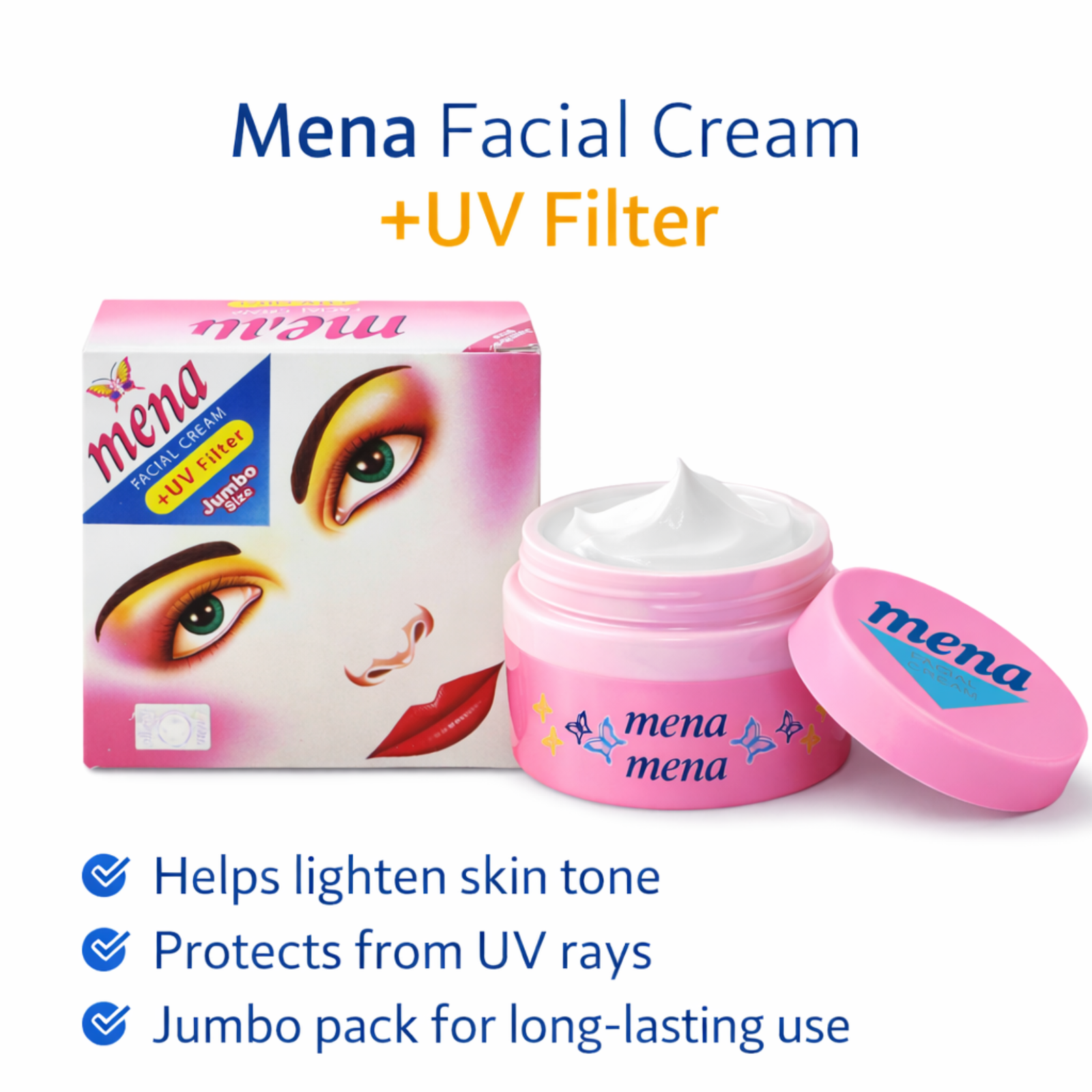 Mena Facial Cream 25g with UV Filter | Daily Face Care Cream for All Skin Types