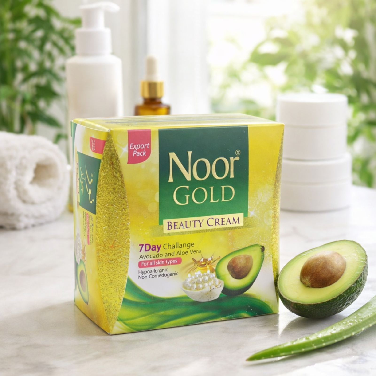 Noor Gold Beauty Cream 20g | Avocado & Aloe Vera Face Cream for All Skin Types
