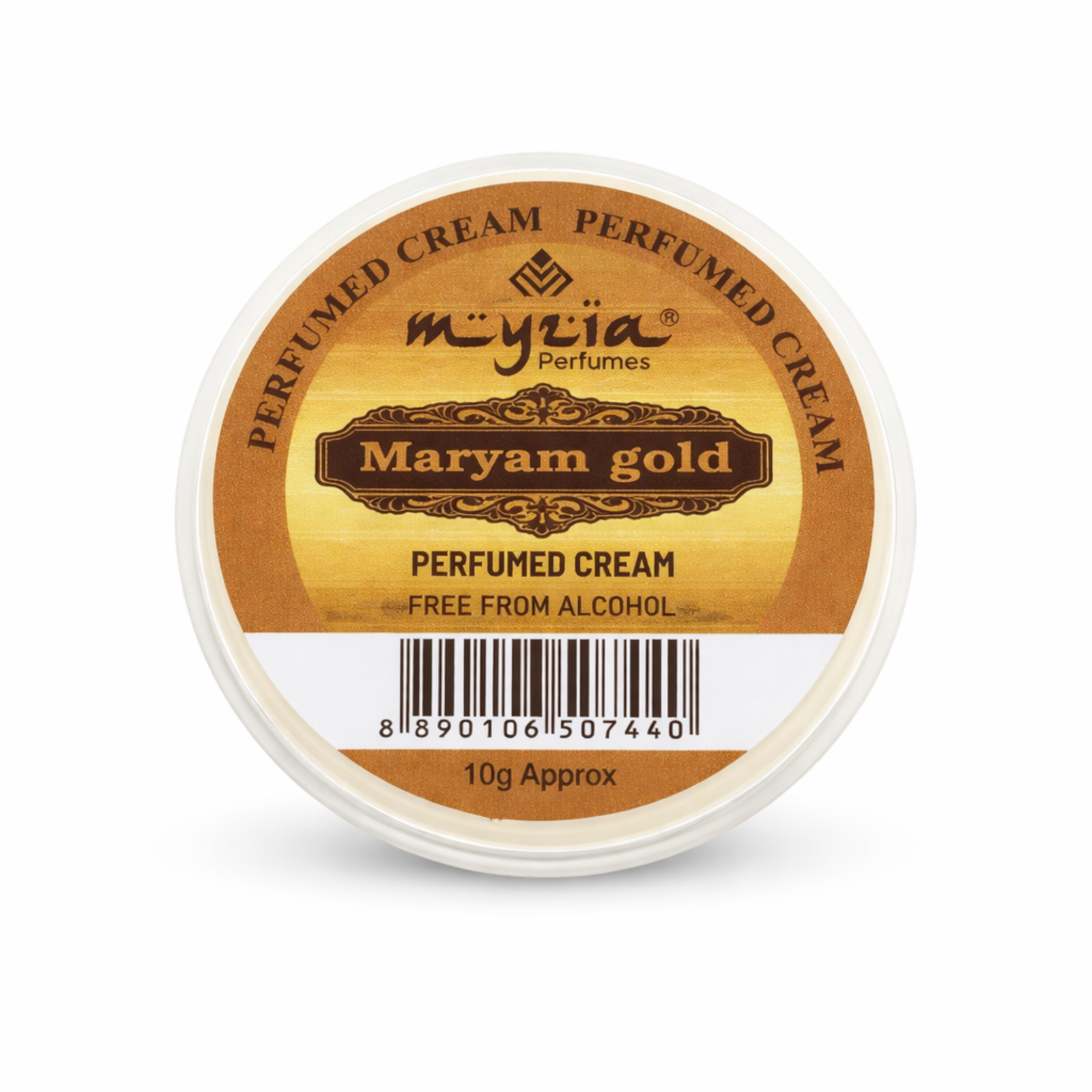 Myzia Maryam Gold Solid Perfume Cream 10g | Alcohol-Free Wax Perfume | Floral Oriental Skin Perfume | Unisex Pocket Cream Perfume