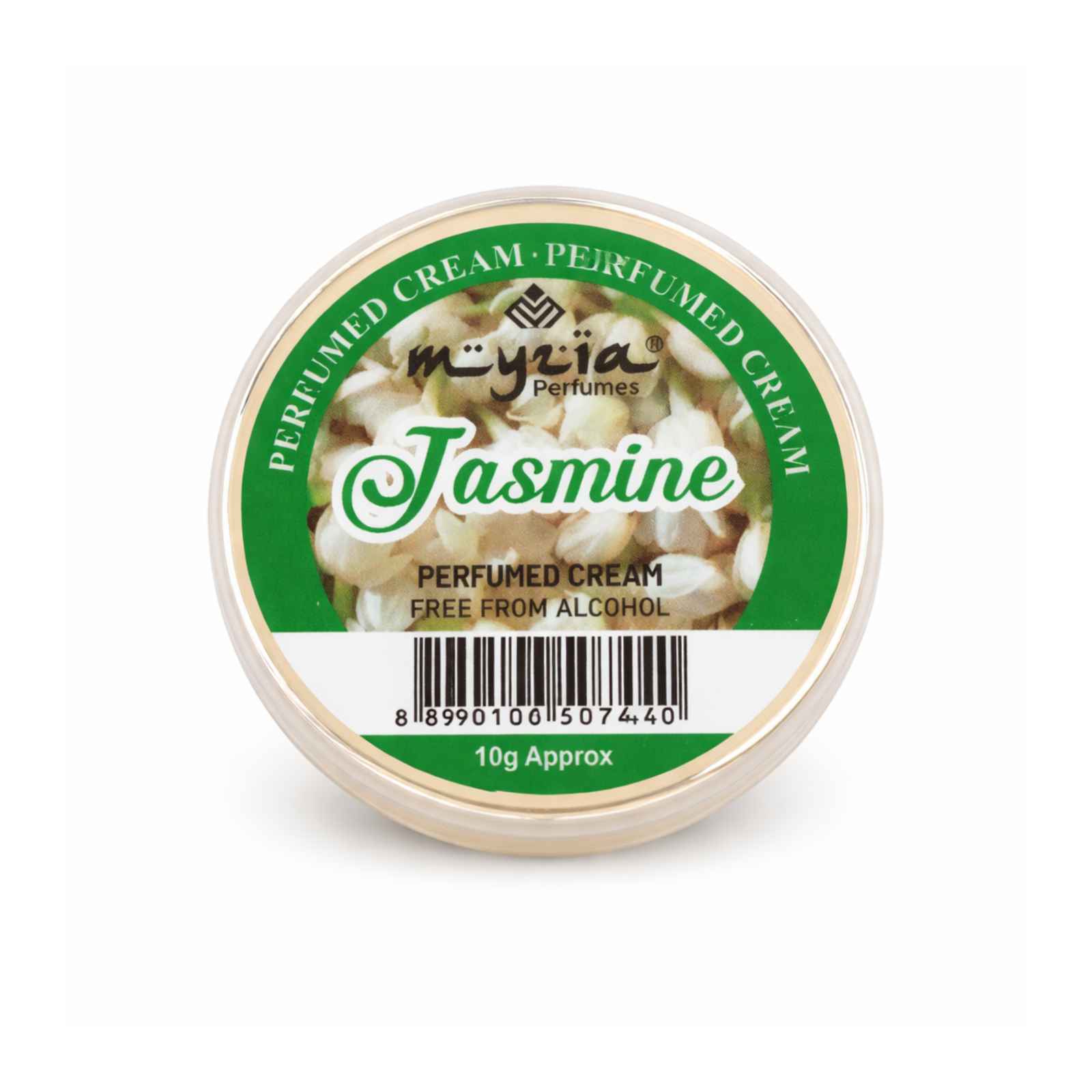 Myzia Jasmine Solid Perfume Cream 10g | Alcohol-Free Wax Perfume | Skin Perfume for Daily Use | Pocket Size Cream Perfume